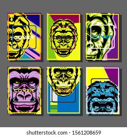 Cover page templates dynamic vector set. Abstract colorful halftone gradient backgrounds for journal design. Eps10 vector. Geometric patterns cool magazine covers graphic design.