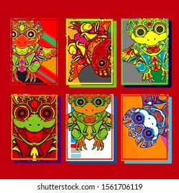 Cover page templates dynamic vector set. Abstract colorful halftone gradient backgrounds for journal design. Eps10 vector. Geometric patterns cool magazine covers graphic design.