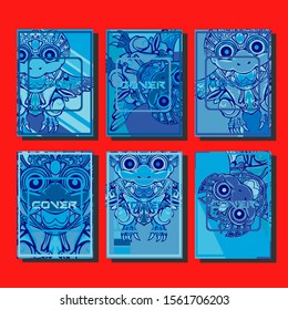 Cover page templates dynamic vector set. Abstract colorful halftone gradient backgrounds for journal design. Eps10 vector. Geometric patterns cool magazine covers graphic design.