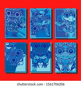 Cover page templates dynamic vector set. Abstract colorful halftone gradient backgrounds for journal design. Eps10 vector. Geometric patterns cool magazine covers graphic design.