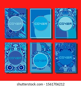 Cover page templates dynamic vector set. Abstract colorful halftone gradient backgrounds for journal design. Eps10 vector. Geometric patterns cool magazine covers graphic design.
