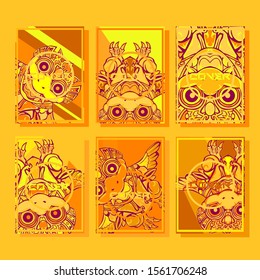 Cover page templates dynamic vector set. Abstract colorful halftone gradient backgrounds for journal design. Eps10 vector. Geometric patterns cool magazine covers graphic design.