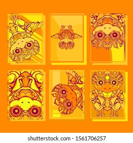 Cover page templates dynamic vector set. Abstract colorful halftone gradient backgrounds for journal design. Eps10 vector. Geometric patterns cool magazine covers graphic design.