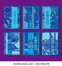 Cover page templates dynamic vector set. Abstract colorful halftone gradient backgrounds for journal design. Eps10 vector. Geometric patterns cool magazine covers graphic design.