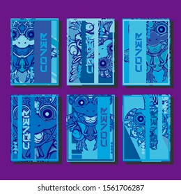 Cover page templates dynamic vector set. Abstract colorful halftone gradient backgrounds for journal design. Eps10 vector. Geometric patterns cool magazine covers graphic design.