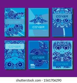 Cover page templates dynamic vector set. Abstract colorful halftone gradient backgrounds for journal design. Eps10 vector. Geometric patterns cool magazine covers graphic design.