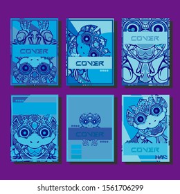 Cover page templates dynamic vector set. Abstract colorful halftone gradient backgrounds for journal design. Eps10 vector. Geometric patterns cool magazine covers graphic design.