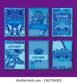 Cover page templates dynamic vector set. Abstract colorful halftone gradient backgrounds for journal design. Eps10 vector. Geometric patterns cool magazine covers graphic design.