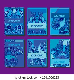 Cover page templates dynamic vector set. Abstract colorful halftone gradient backgrounds for journal design. Eps10 vector. Geometric patterns cool magazine covers graphic design.
