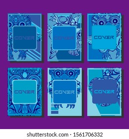 Cover page templates dynamic vector set. Abstract colorful halftone gradient backgrounds for journal design. Eps10 vector. Geometric patterns cool magazine covers graphic design.