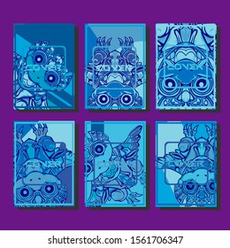 Cover page templates dynamic vector set. Abstract colorful halftone gradient backgrounds for journal design. Eps10 vector. Geometric patterns cool magazine covers graphic design.