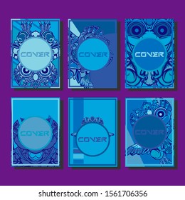 Cover page templates dynamic vector set. Abstract colorful halftone gradient backgrounds for journal design. Eps10 vector. Geometric patterns cool magazine covers graphic design.