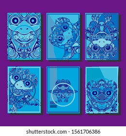 Cover page templates dynamic vector set. Abstract colorful halftone gradient backgrounds for journal design. Eps10 vector. Geometric patterns cool magazine covers graphic design.