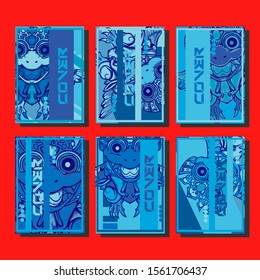 Cover page templates dynamic vector set. Abstract colorful halftone gradient backgrounds for journal design. Eps10 vector. Geometric patterns cool magazine covers graphic design.