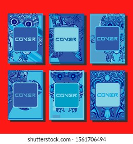 Cover page templates dynamic vector set. Abstract colorful halftone gradient backgrounds for journal design. Eps10 vector. Geometric patterns cool magazine covers graphic design.