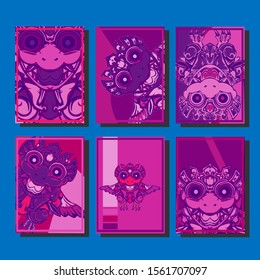 Cover page templates dynamic vector set. Abstract colorful halftone gradient backgrounds for journal design. Eps10 vector. Geometric patterns cool magazine covers graphic design.