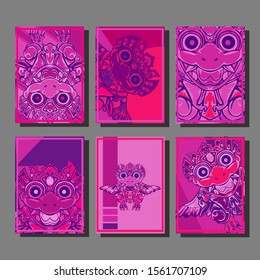 Cover page templates dynamic vector set. Abstract colorful halftone gradient backgrounds for journal design. Eps10 vector. Geometric patterns cool magazine covers graphic design.