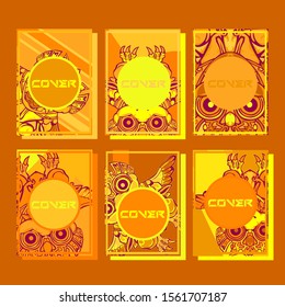 Cover page templates dynamic vector set. Abstract colorful halftone gradient backgrounds for journal design. Eps10 vector. Geometric patterns cool magazine covers graphic design.