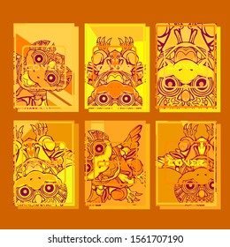 Cover page templates dynamic vector set. Abstract colorful halftone gradient backgrounds for journal design. Eps10 vector. Geometric patterns cool magazine covers graphic design.