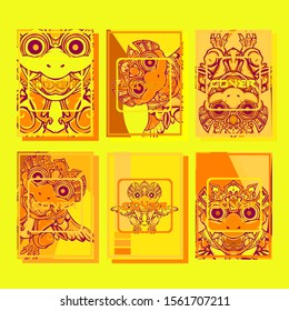 Cover page templates dynamic vector set. Abstract colorful halftone gradient backgrounds for journal design. Eps10 vector. Geometric patterns cool magazine covers graphic design.