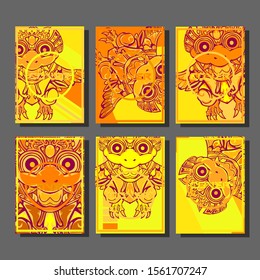 Cover page templates dynamic vector set. Abstract colorful halftone gradient backgrounds for journal design. Eps10 vector. Geometric patterns cool magazine covers graphic design.