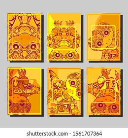 Cover page templates dynamic vector set. Abstract colorful halftone gradient backgrounds for journal design. Eps10 vector. Geometric patterns cool magazine covers graphic design.