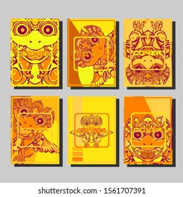 Cover page templates dynamic vector set. Abstract colorful halftone gradient backgrounds for journal design. Eps10 vector. Geometric patterns cool magazine covers graphic design.
