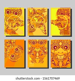 Cover page templates dynamic vector set. Abstract colorful halftone gradient backgrounds for journal design. Eps10 vector. Geometric patterns cool magazine covers graphic design.