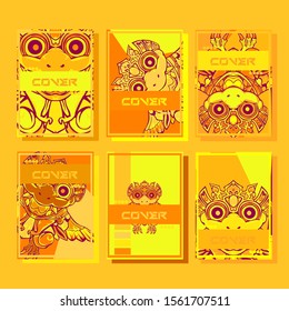 Cover page templates dynamic vector set. Abstract colorful halftone gradient backgrounds for journal design. Eps10 vector. Geometric patterns cool magazine covers graphic design.