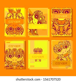Cover page templates dynamic vector set. Abstract colorful halftone gradient backgrounds for journal design. Eps10 vector. Geometric patterns cool magazine covers graphic design.