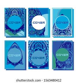 Cover page templates dynamic vector set. Abstract colorful halftone gradient backgrounds for journal design. Eps10 vector. Geometric patterns cool magazine covers graphic design.