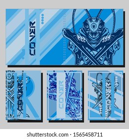 Cover page templates dynamic vector set. Abstract colorful halftone gradient backgrounds for journal design. Eps10 vector. Geometric patterns cool magazine covers graphic design.