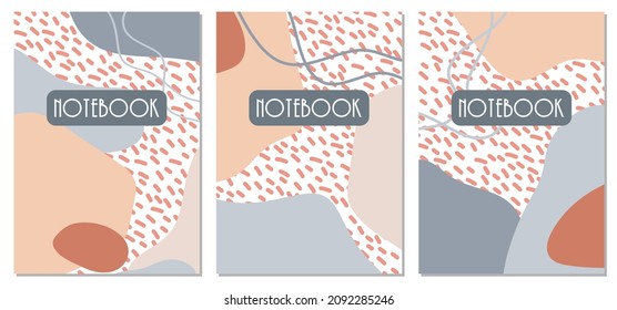 Cover page templates for notebooks, planners. Abstract Backgrounds. Vector design.