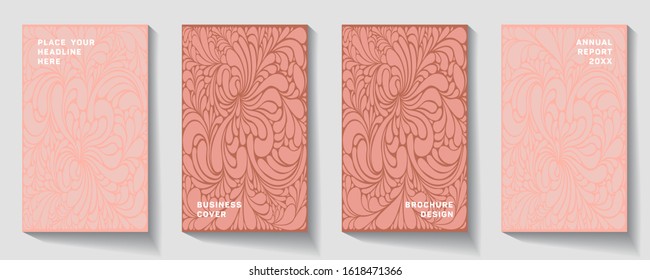 Cover page templates psychedelic vector set. Abstract colorful halftone backgrounds for banner design. Eps10 vector. Geometric patterns cool journal covers graphic design.