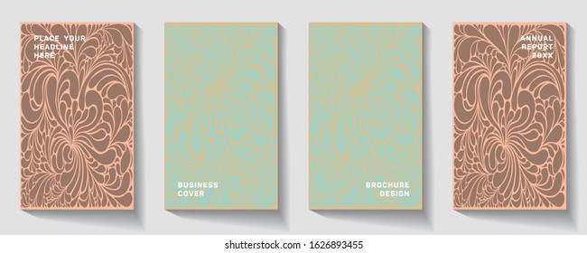 Cover page templates psychedelic vector set. Abstract colorful halftone gradient backgrounds for banner design. Eps10 vector. Geometric patterns cool journal covers graphic design.