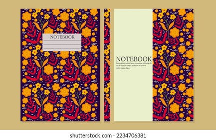 Cover page templates.abstract botanical pattern. Applicable for notebooks, planners, brochures, books, catalogs. Seamless patterns  Vector illustration. 