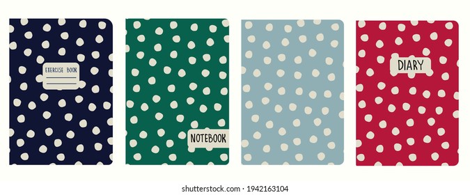 Cover page vector templates based on rustic polka-dot seamless patterns. Headers isolated and replaceable