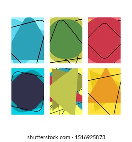 Cover pages backgrounds set with abstract shapes