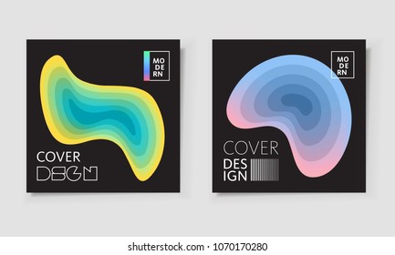 Cover paper cut template with text layout. Abstract fluid colors  papercut set. Business modern design . Colorful vector covers for branding, book, poster, banner, catalog,report. Blank text space