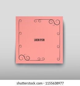 Cover paper sheet color with blurred background and an abstract graphic pattern. Vector illustration