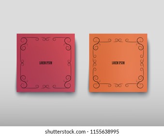 Cover paper sheet color with blurred background and an abstract graphic pattern. Vector illustration