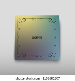 Cover paper sheet color with blurred background and an abstract graphic pattern. Vector illustration