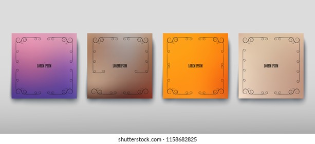 Cover paper sheet color with blurred background and an abstract graphic pattern. Vector illustration