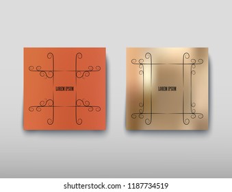 Cover paper sheet color with blurred background and an abstract graphic pattern. Vector illustration