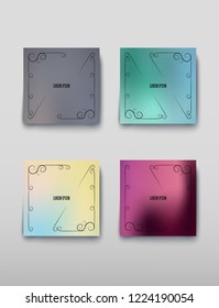 Cover paper sheet color with blurred background and an abstract graphic pattern. Vector illustration