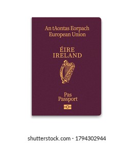 Cover Passport of Ireland, vector illustration