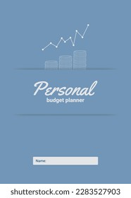 Cover of the personal monthly budget planner, vector illustration