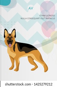 Cover pet care instructions brochure. Vector illustration