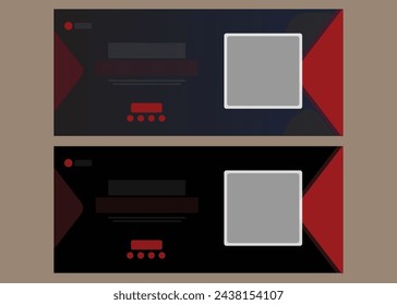 Cover photo Design Template in standard size. This can be adapted to business, corporate, finance, food, beauty, fashion, sports, jogging, gym, education. Black, Red and dark blue color design