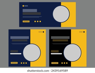 Cover photo and social media post  design template With 2 color Set. Social Media Cover Design With black, Blue and yellow color. Design cover for business, corporate, finance, food, beauty, fashion